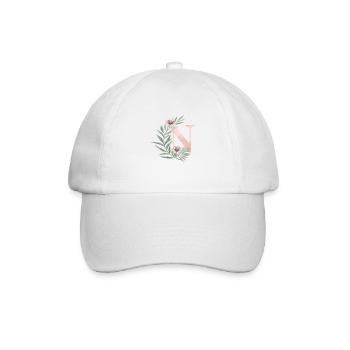 Lettre N avec des fleurs - Casquette classique - blanc/blanc - Devant
