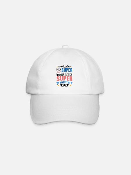 Annonce Grossesse Futur Super Grand Frère Garçon - Casquette classique - blanc/blanc