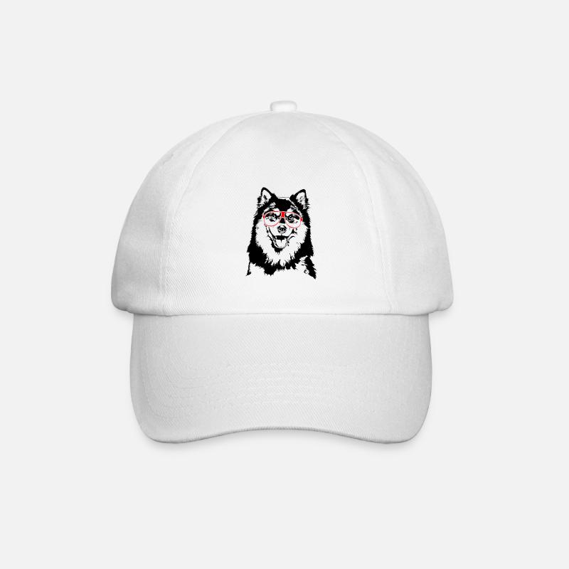 FINNISH LAPPHUND Brille Hunde Hund Wilsigns - Baseballkappe - Weiß/Weiß