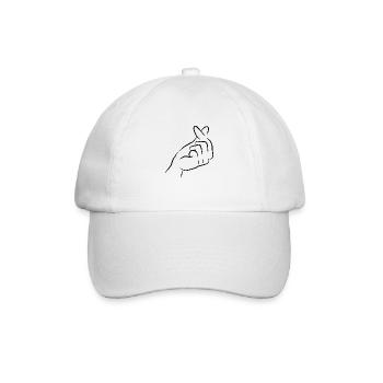 Finger Heart Korean K Pop - Baseball Cap - white/white - Front