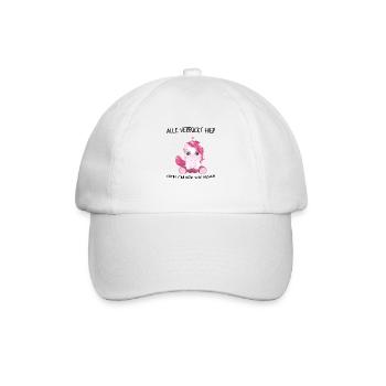 Alle verrückt hier - Komm Einhorn, wir gehen! - Baseballkappe - Weiß/Weiß - Vorne