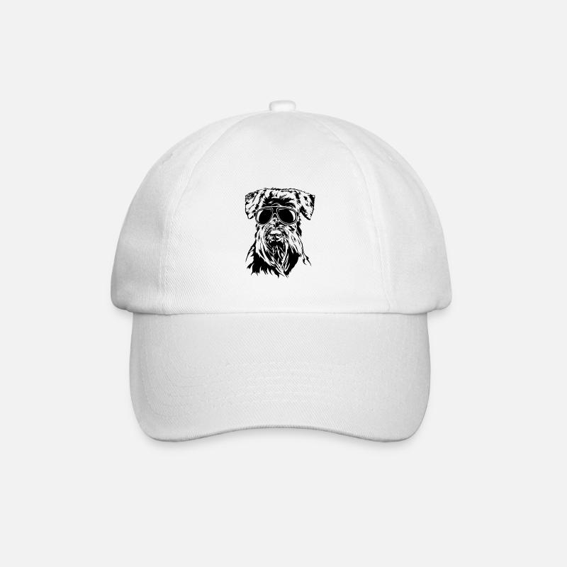 SCHNAUZER cool Sonnenbrille Hund Hunde Wilsigns - Baseballkappe - Weiß/Weiß