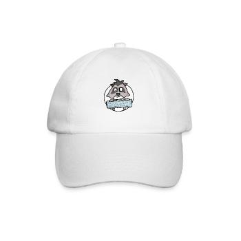 Waschbär mit Tastatur / Büro / Computer Nerd - Baseballkappe - Weiß/Weiß - Vorne