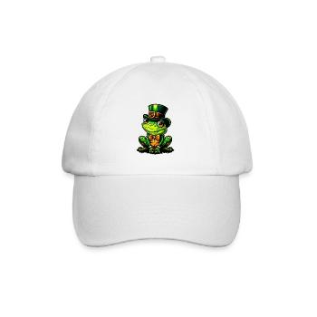 Grenouille enchanteresse avec cylindre de la Saint-Patrick - Casquette classique - blanc/blanc - Devant