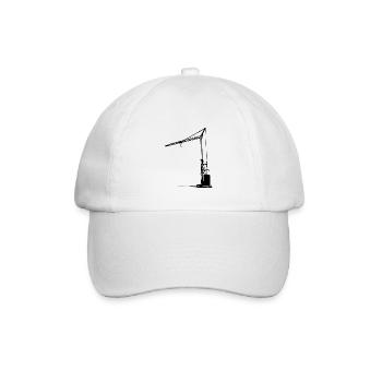 TDK crane crane construction site construction worker crane driver - Baseball Cap - white/white - Front