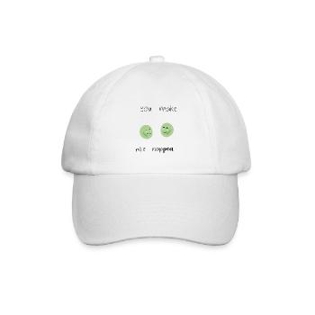 Peas saying - Baseball Cap - white/white - Front