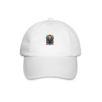 Bunter Paradiesvogel - Baseballkappe - Weiß/Weiß - Vorne