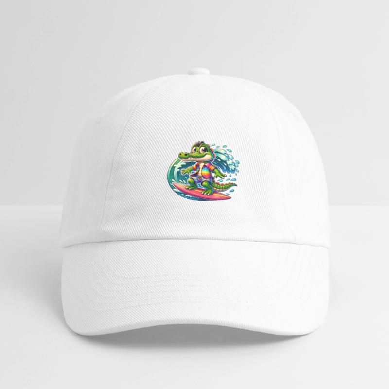 Crocodile sur planche de surf drôle de crocodile surfeur Casquette classique