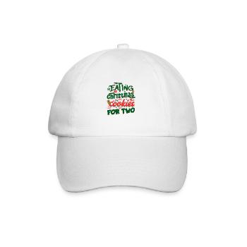 Eating Christmas Cookies For Two Funny Maternity - Baseball Cap - white/white - Front