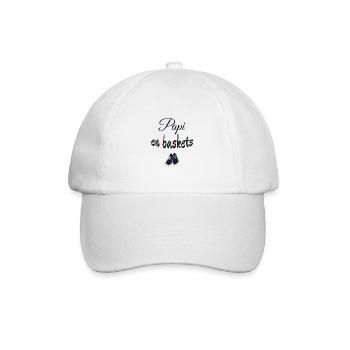 Papi en baskets. Cadeau humour homme - Casquette classique - blanc/blanc - Devant