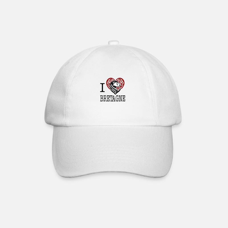 i love bretagne hermine maline - Casquette classique - blanc/blanc