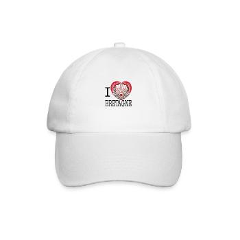 I Love Bretagne Heart Scallop Shell - Baseball Cap - white/white - Front