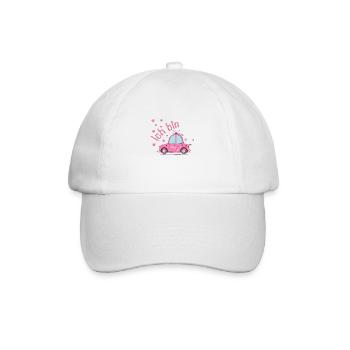 Polizeiauto Ich bin Geburtstag Rosa - Baseballkappe - Weiß/Weiß - Vorne