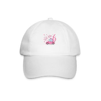Polizeiauto Ich bin 6 Geburtstag Rosa - Baseballkappe - Weiß/Weiß - Vorne