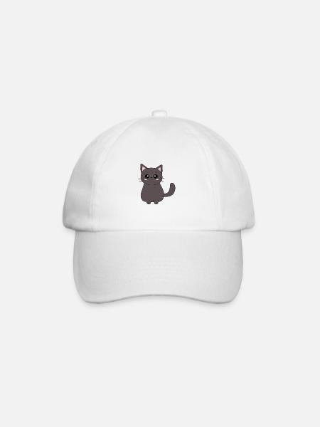 Schwarze Katze Katze Süßes Kätzchen Weihnachtsgeschenk - Baseballkappe - Weiß/Weiß