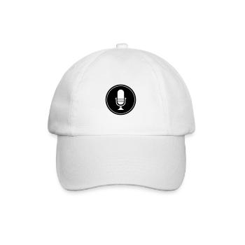 Podcast Mikrofon Symbol - Baseballkappe - Weiß/Weiß - Vorne