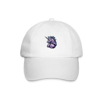 Einhorn Muskeln Bodybuilding - Baseballkappe - Weiß/Weiß - Vorne