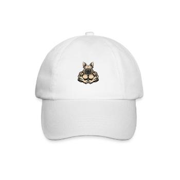 Bouledogue Français Chien Muscles Musculation - Casquette classique - blanc/blanc - Devant