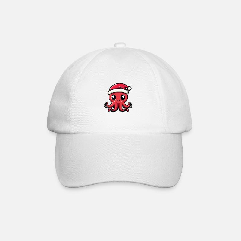 Oktopus Weihnachten Christmas - Baseballkappe - Weiß/Weiß
