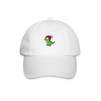 Green T-Rex Baby Dino Dinosaur Beanie Hat - Baseball Cap - white/white - Front