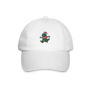 Alligator Weihnachten Lustig - Baseballkappe - Weiß/Weiß - Vorne