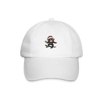 Monkey Christmas Funny - Baseball Cap - white/white - Front