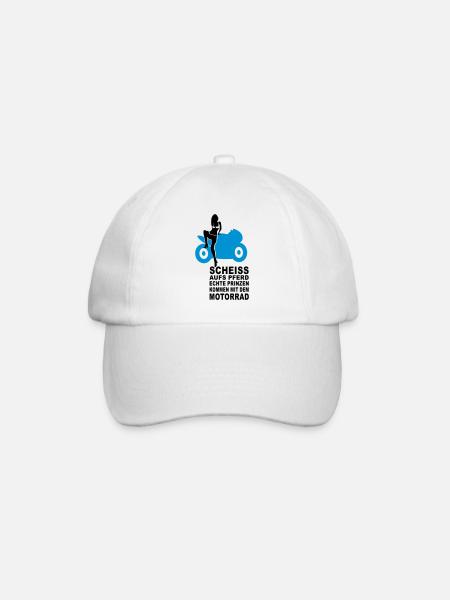 prinz auf dem motorrad - Baseballkappe - Weiß/Weiß