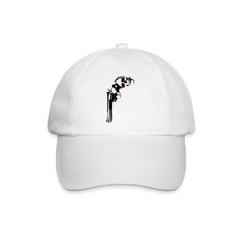 357 gun pistol revolver skull death head - Baseball Cap - white/white - Front