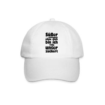 Süßer, Liebe, Paar, verliebt, lustig, Geschenk - Baseballkappe - Weiß/Weiß - Vorne