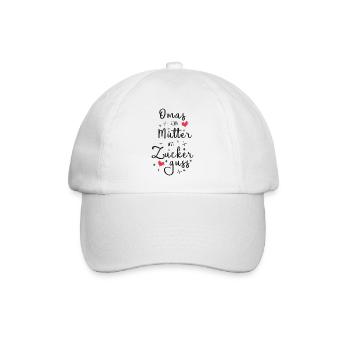 Omas sind Mütter mit Zuckerguss - Oma Geschenk - Baseballkappe - Weiß/Weiß - Vorne