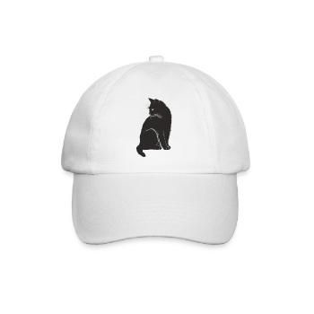 Cute black cat gift idea - Baseball Cap - white/white - Front