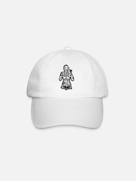 Tattoo Girl - For the Hood Karlsruhe - for bright - Baseball Cap - white/white