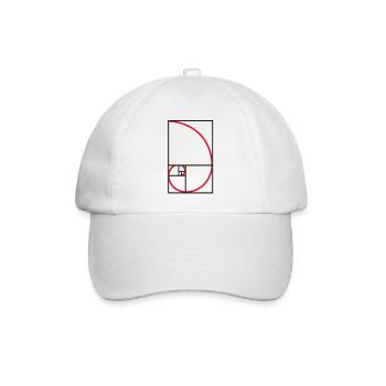 Fibonacci golden ratio type curve - Baseball Cap - white/white - Front
