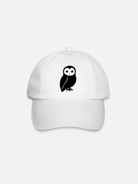 Eule - Baseballkappe - Weiß/Weiß