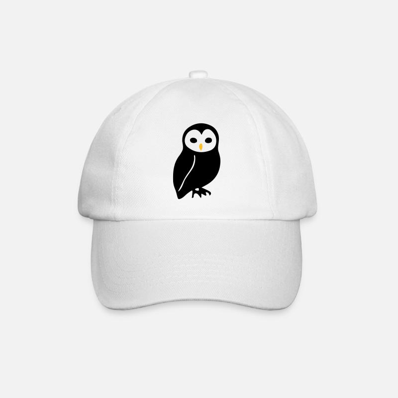 Eule - Baseballkappe - Weiß/Weiß