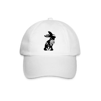 Hasen Silhouette mit Ornamenten - Baseballkappe - Weiß/Weiß - Vorne
