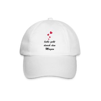 liebe geht durch den Magen - Baseballkappe - Weiß/Weiß - Vorne
