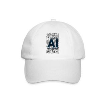 AI - Artificial intelligence - KI - Baseballkappe - Weiß/Weiß - Vorne