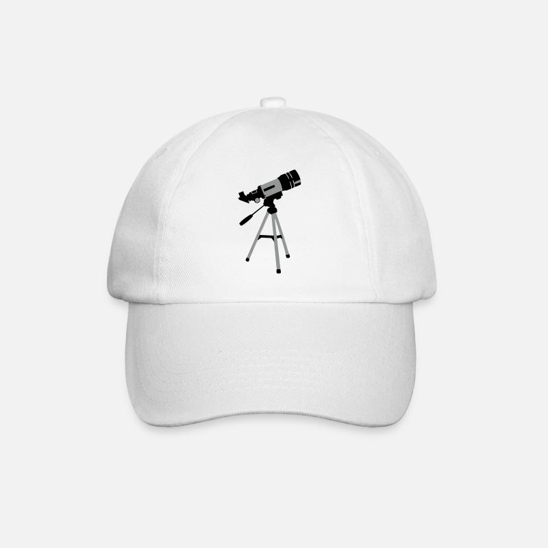 Teleskop, Astronomie - Baseballkappe - Weiß/Weiß