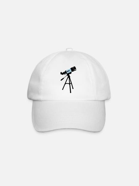 Teleskop, Astronomie - Baseballkappe - Weiß/Weiß
