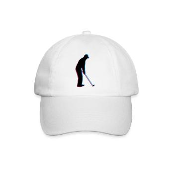3D Silhouette Golf - Baseballkappe - Weiß/Weiß - Vorne