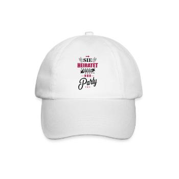 sie heiratet wir machen nur party - Baseballkappe - Weiß/Weiß - Vorne