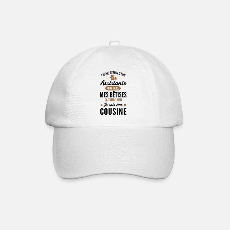 Assistante / je vais être cousine / Future Cousine - Casquette classique - blanc/blanc