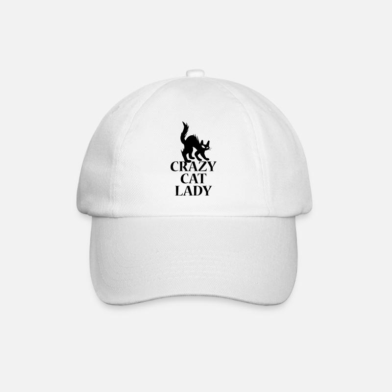 Crazy Cat Lady - Baseballkappe - Weiß/Weiß