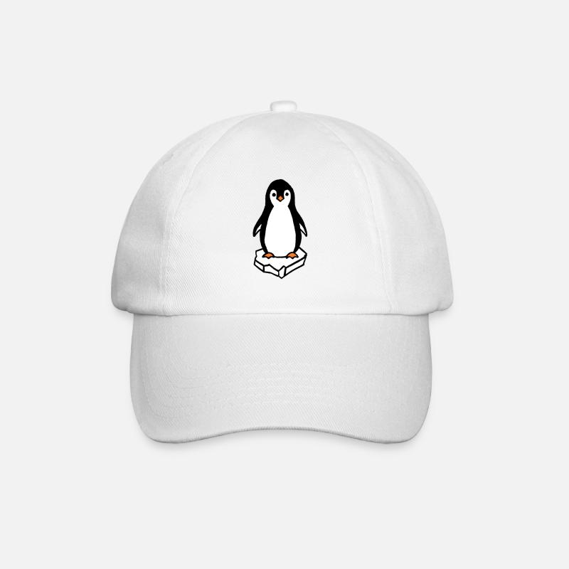 penguin - Baseball Cap - white/white