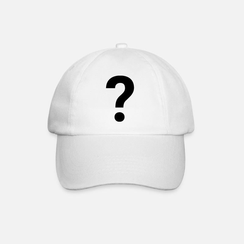 Question mark - Baseball Cap - white/white
