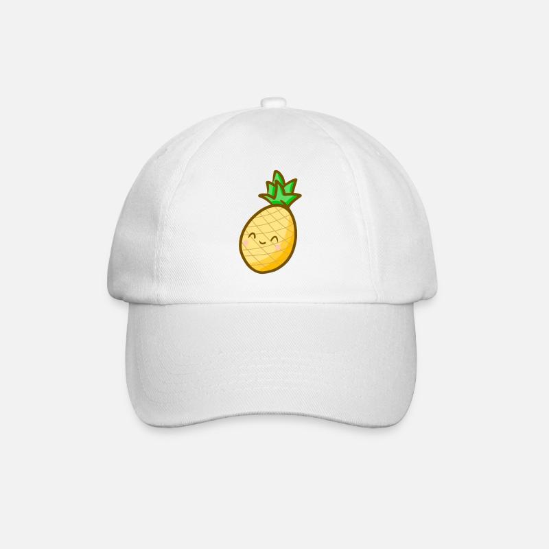 Ananas - Baseballkappe - Weiß/Weiß