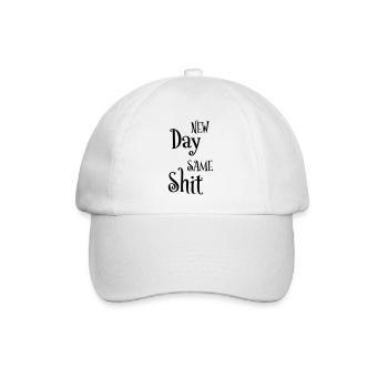 New day same shit - Baseballkappe - Weiß/Weiß - Vorne