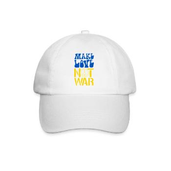 Make Love Not War | Ukraine Peace is the only way - Baseballkappe - Weiß/Weiß - Vorne