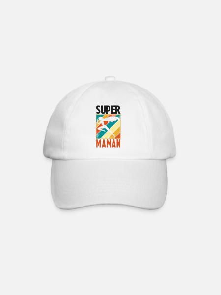 super MAMAN - Casquette classique - blanc/blanc